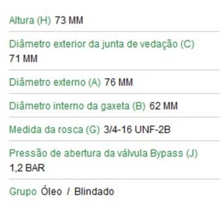 FILTRO DE OLEO BLINDADO